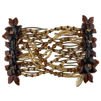Evita Peroni - Cheryl Double Comb - Tortoise - Connected Beaded Combs