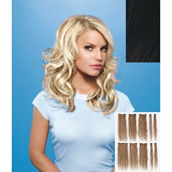 HairDo - 10 Piece Human Hair Extensions (Color: R1HH Black)