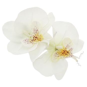 Karin's Garden - Phalaenopsis Orchid - Barrette Hair Clip - White (1)