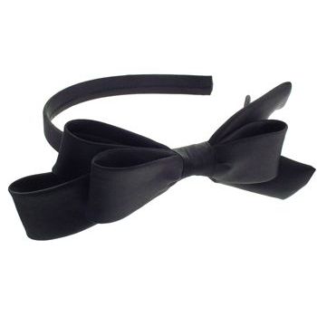 Smoothies - Satin Abstract Bow Headband - Black