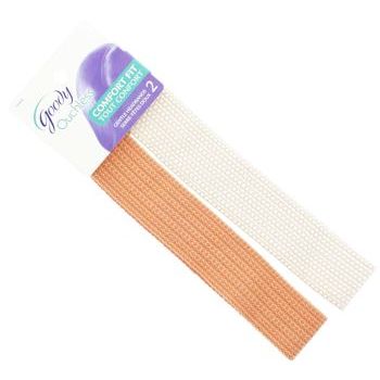 Goody - Ouchless - Comfort Fit Gentle Headbands - Oval Patterned - White & Orange (set of 2)