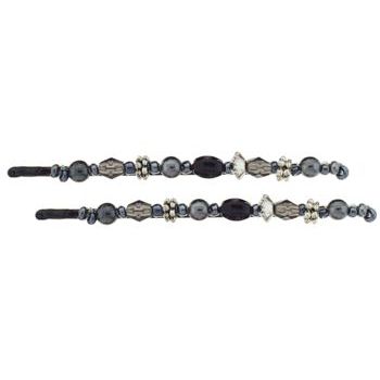 Evita Peroni - Dalila Bobby Pins - Black Moon (Set of 2)