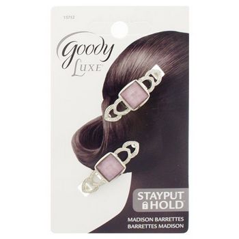 Goody - Luxe - Madison Barrettes - Rose Shimmer (Set of 2)