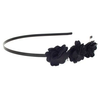 Smoothies - Thin Three Flowers Headband - Black (1)