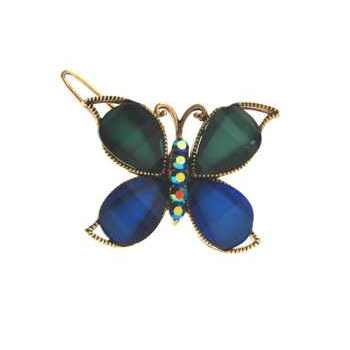 Medusa's Heirlooms - Enamel Glass Butterfly Clip - Blue & Green (1)