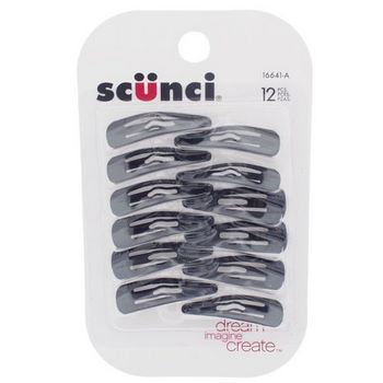 Scunci - 3 cm Black Clippies (Set of 12)