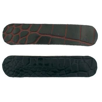 Scunci - Crocodile Print Leather Barrettes - Black & Brown