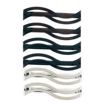 Scunci - Open Wavy Barrette - 6pc - Silver, Black, Tortoise