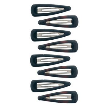 Scunci - Snap Clips - 8 Pack Epoxy - Tort & Black