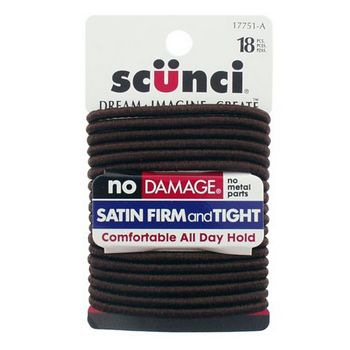 Scunci - Elastics Large Satin Thick No Damage 18 pk - Brown