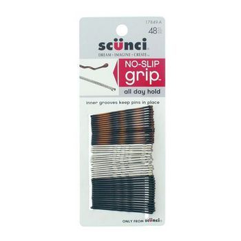 Scunci - No-Slip Grip No Damage Bobby Pins - Tort, Silver, Black