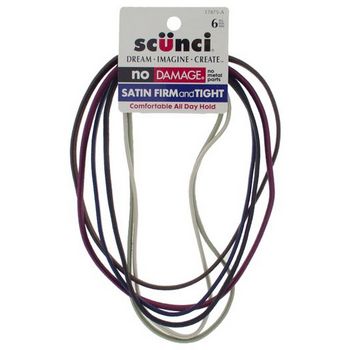 Scunci - Satin Firm & Tight No Damage Elastic Headwraps - 6 pc.