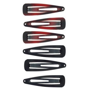 Scunci - No Slip Grip - No Damage Snap Clips - 3 Tort & 3 Black