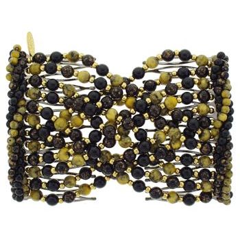 Evita Peroni - Anne Double Comb - Black - Connected Beaded Combs