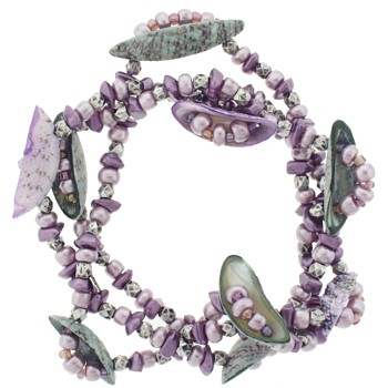 Evita Peroni - Siren's Twist - Beaded Shell Pony - Purple Mist - Poseidon's Secret Waters Collection