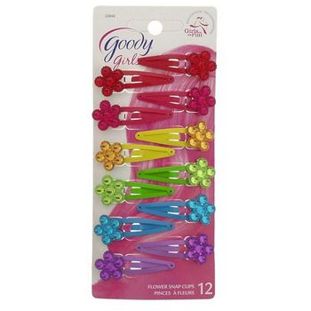 Goody Girls - Flower Snap Clips - Rainbow (Set of 12)