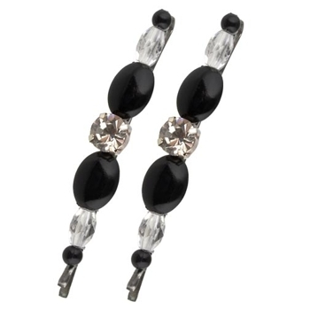 Evita Peroni - Colombine Bobby Pins - Black (Set of 2)