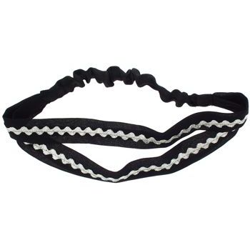 Balu - Double Shimmer Silver Wave Headband - Black (1)