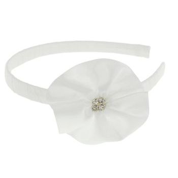 Balu - Flower Headband - White w/Crystals (1)