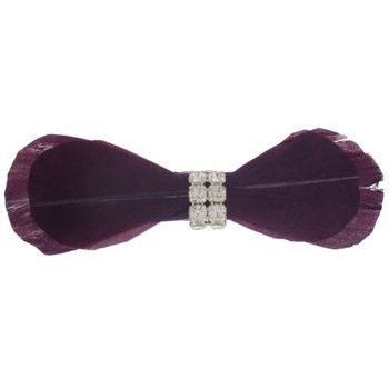 Balu - Feather Barrette w/Rhinestone Center - Purple (1)