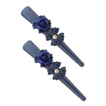 Karen Marie - Mini Crystal Rose Condor Clip - Midnight Blue (set of 2)