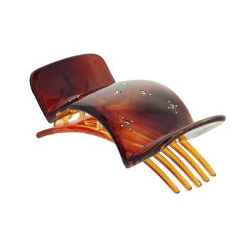 HB HairJewels - Lucy Collection - Crystal Encrusted Small Flat Claw - Tort (1)