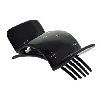 HB HairJewels - Lucy Collection - Crystal Encrusted Small Flat Claw - Black (1)