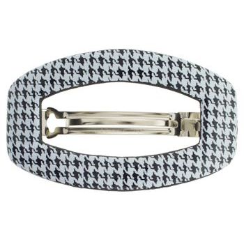 HB HairJewels - Lucy Collection - Oval Buckle Barrette - Houndstooth (1)