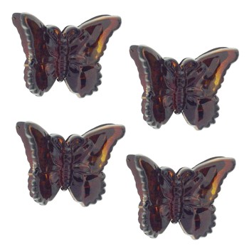 HB HairJewels - Lucy Collection - Petite Butterfly Clips -  Tort (Set of 4)