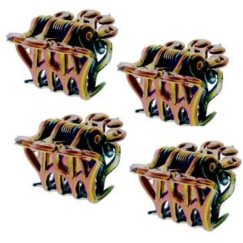 HB HairJewels - Lucy Collection - Petite Curliecue Lyric Clips - Purple & Copper (Set of 3)