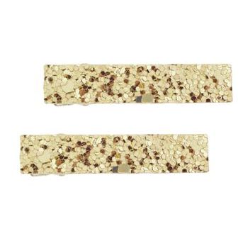 HB HairJewels - Lucy Collection - Mini Glitter Clip - Gold (Set of 2)