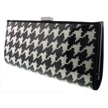 Karen Marie - Boutique Bags - Black and White Hounds Tooth Clutch