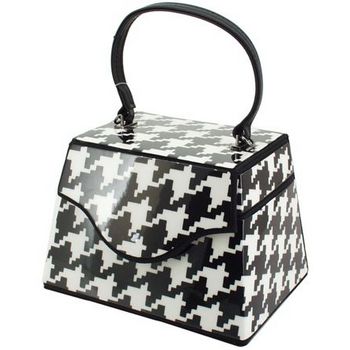 Karen Marie - Boutique Bags - Black and White Hounds Tooth Jewel Box