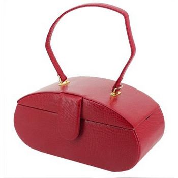 Karen Marie - Boutique Bags - Lizard Red Rounded Jewel Box