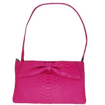 LuLu Guinness - Petra Fuschsia Snake Skin (1)