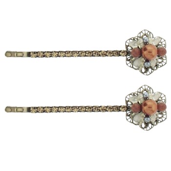 Evita Peroni - Eta Bobby Pin - Light Colorado Topaz (Set of 2 Bobby Pins)