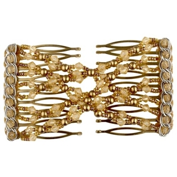 Evita Peroni - Constance Double Comb - Light Colorado Topaz - Connected Beaded Combs