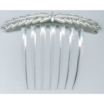 HB HairJewels - Pearl & Crystal French Twist Comb - Small Petals