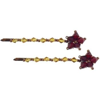 Evita Peroni - Adeline Bobby Pin - Ruby Red (Set of Two)