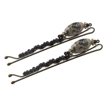 Evita Peroni - Emma Bobby Pin - Black (Set of 2)