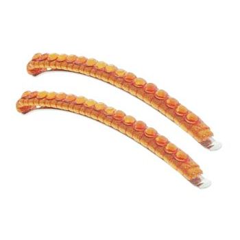Lisa Freede - Medium Silk Wrapped Bobbi Pins - Orange w/Orange Swarovski Crystals (Set of 2)