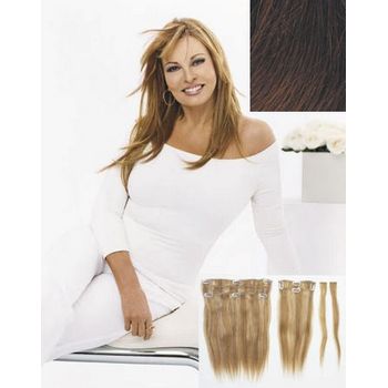 HAIRUWEAR - Raquel Welch - 2 Piece Human Hair Extensions - Dark Brown R3HH (1)