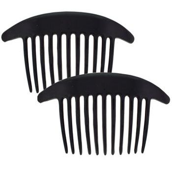 France Luxe - Classic Interlocking Combs - Black - Set of 2 *All Sales Final*