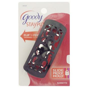 Goody - StayPut Carved Cutout Barrette - Black (1)