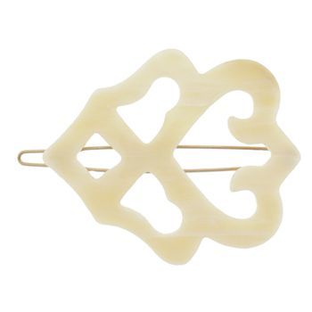 Bellissima - Cutout Leaf Barrette - Light Horn (1)