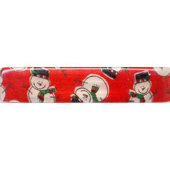 France Luxe - Regular Rectangle Barrette - Red Snowmen