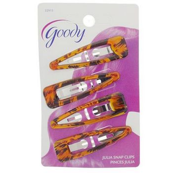 Goody - Julia Snap Clips - Shiny Tort (Set of 4)