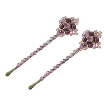 Evita Peroni - Oringa Bobby Pins - Amethyst  (Set of 2)