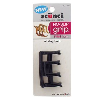 Scunci - No Slip Grip - Fine Hair - Small Rib Claw - Black (1)
