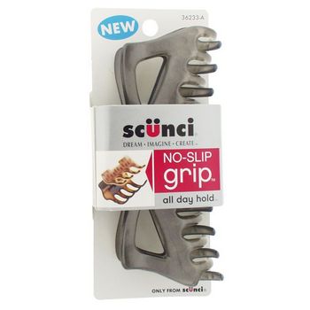 Scunci - No Slip Grip - Extra Large Jaw Clip - Silver (1)